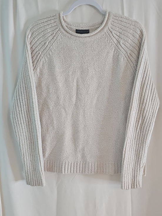 Carolyn Taylor Sweaters - Carolyn Taylor Women's Crewneck Sweater in Light Cream